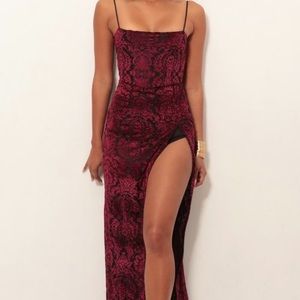 Lucy In The Sky Velvet Wine Maxi Dress